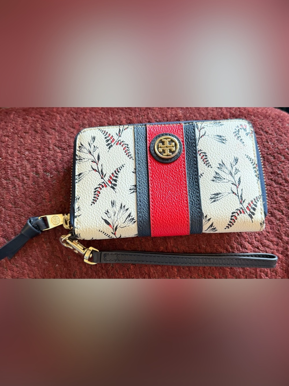 Tory Burch Robinson Cape Floral Zip Continental Wallet Wristlet
